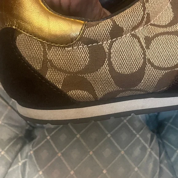 Coach Brown and Gold Women's Sneakers - Picture 10 of 12